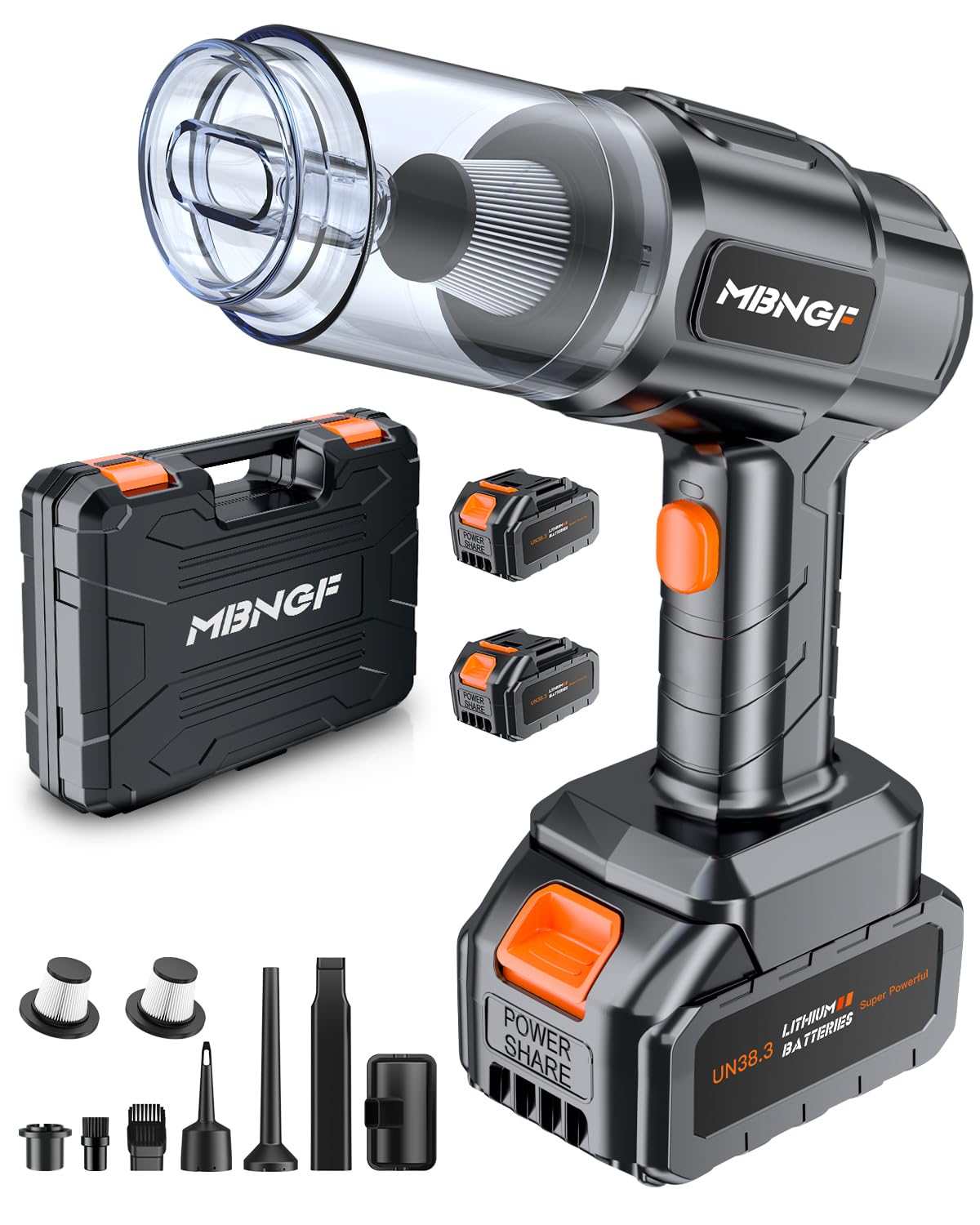 Photo 1 of MBNGF Car Vacuum Portable Cordless,35000PA High Power Suction & Blower, Cordless Handheld Vacuum Cleaner for Car, Home, Office, Pet(Stellar Black)