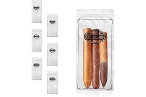 PUREVACY Poly Zipper Cigar Bag, 5 x 10 Inches. Pack of 100 Clear Plastic Bags for Cigars, 2 Mil Thick. Tamper-Proof Small Reclosable Zip Bags for Safe Storage of Cigars