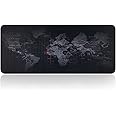 Qisan Large Gaming Mouse Pad Extended Size Mousepad for Computer Desktop PC Laptop 31.5"x11.8"x0.15" Keyboard Pad Desk Pad with Anti-Slip Rubber Base | Large Desk Mat for Keyboard and Mouse-Map