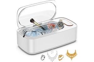 KAZAZOO Professional Ultrasonic Cleaner, 400ML（14OZ) 48kHz Jewelry Cleaner Ultrasonic Machine with Stainless Steel Tank Cleaner Machine for Eye Glasses,Sliver Gold Ring, Earring, Necklaces,Watch,Makeup Brush