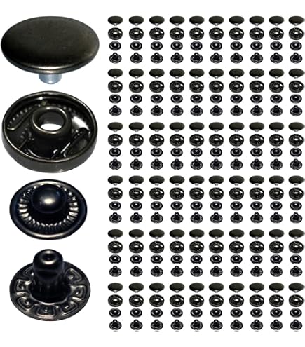 Lot De 20 Boutons Pression En Métal 2,5cm - Noir Et Argenté, Pour Vêtements, Manteaux, Artisanat, Sacs à Main