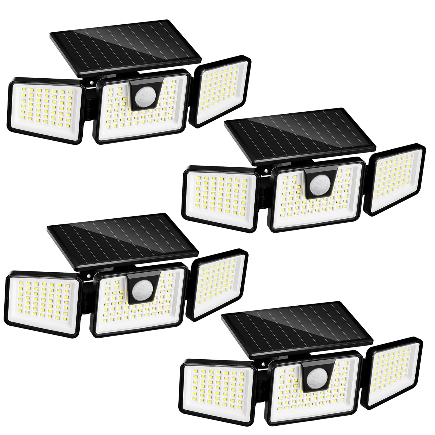 Photo 1 of INCX Solar Motion Sensor Lights Outdoor, 3 Heads Security Lights Solar Powered, 156 LED Flood Light Motion Detected Spotlight for Patio Yard Garage Entryways, IP65 Waterproof 4 Pack