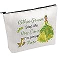 FOTAP Tiana Princess Cosmetic Bag Frog Princess Gifts Princess Inspired Gifts Princess Lover Gift Princesses Tiana Gifts Magic Kingdom Gift (I'm almost)