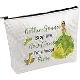 FOTAP Tiana Princess Cosmetic Bag Frog Princess Gifts Princess Inspired Gifts Princess Lover Gift Princesses Tiana Gifts Magic Kingd*m Gift (I'm almost)