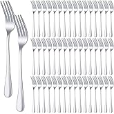 48 Pcs Dinner Stainless Steel Forks Set 8.2 Inch Silverware Forks Bulk Metal Salad Mirror Polished Forks for Dessert, Home, Kitchen, Restaurant