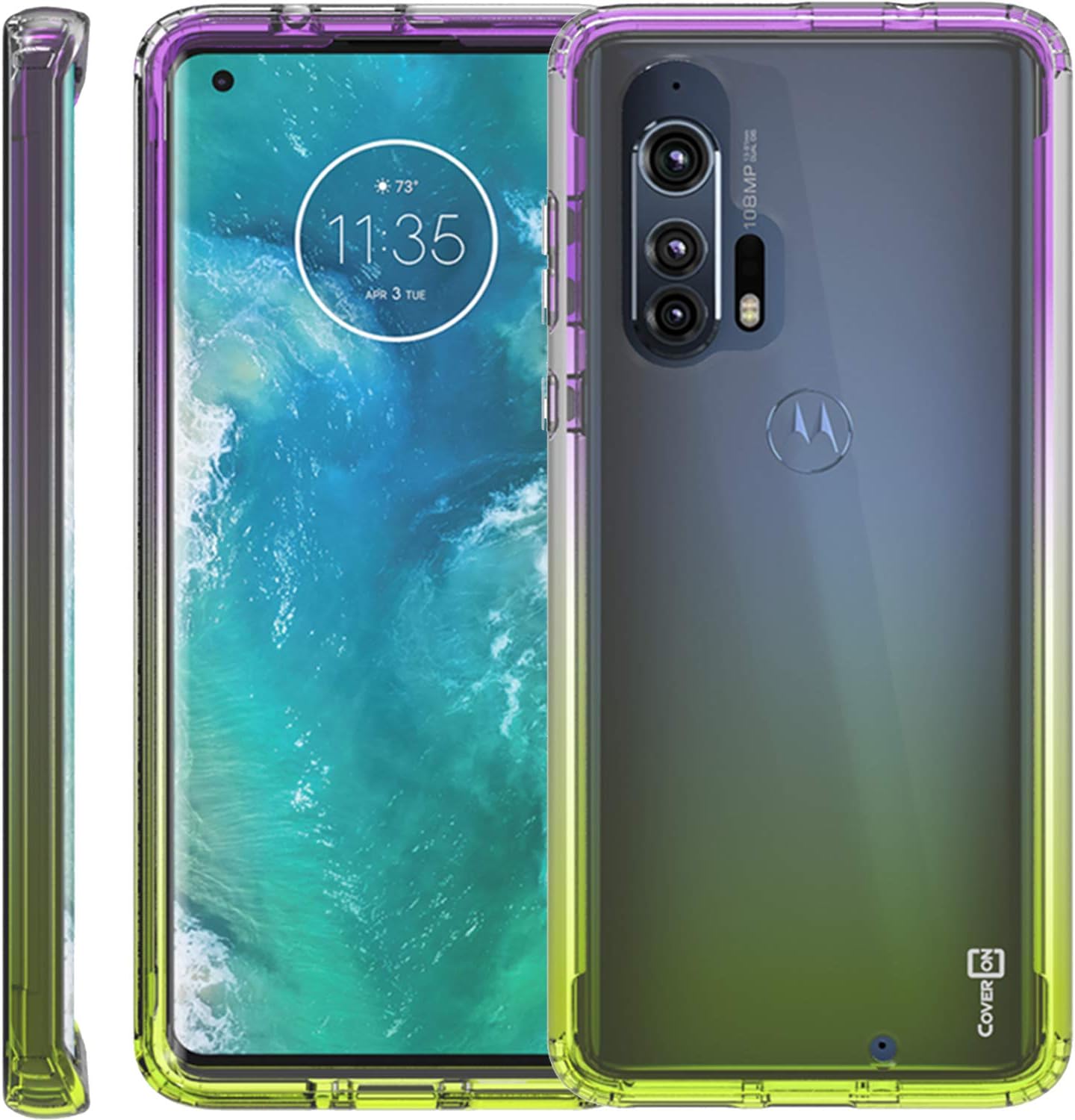 CoverON Gradient Designed for Motorola Moto Edge Plus Case, Clear Full