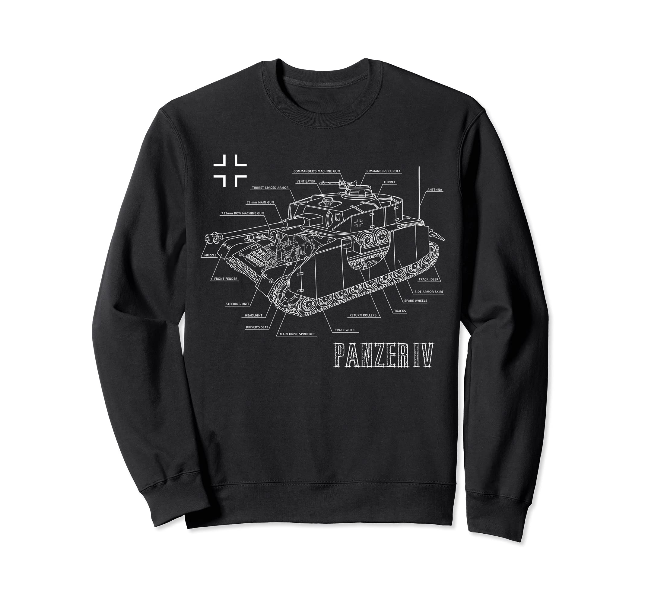 World War 2 German Tank Panzer IV Engineering Blueprint Sweatshirt