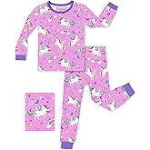 babee Reshinee Bamboo Viscose Toddler Girls Kids Pajamas Unicorn Mermaid Pjs Long Sleeve Snug fit 12M-8Y 2pcs Soft Jammies