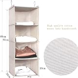 BrilliantJo Hanging Closet Organizer 4 Shelves Beige 31.5 x 12 x 12 in view 3