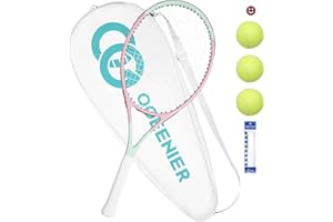 OGEENIER 27" Tennis Racket for Adults, Pre-Strung Tennis Racquet for Beginners, Lightweight and Recreational Rackets with 1 Overgrip and 3 Tennis Balls