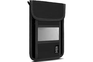 Maiiu Travel Neck Wallet with RFID Blocking – Passport Holder Organizer Neck Pouch – Portable Easy to Conceal Travel Pouch (PVC Black)
