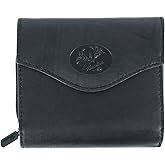 Buxton Heiress Leather Zip Purse, Black, One Size