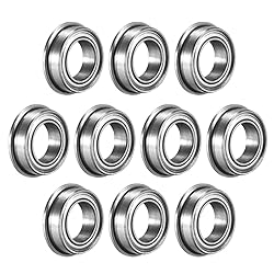 uxcell MF106ZZ Flanged Ball Bearing 6x10x3mm Double