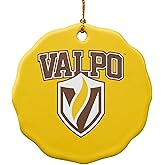 GRAPHICS & MORE Valparaiso University Primary Logo Porcelain Scalloped Holiday Christmas Tree Ornament - 2.8" (7.1 cm)