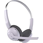 JLab Go Work Pop On-Ear Wireless Headset, Lilac, 50+ Hours Playtime, Bluetooth Multipoint, Rotating Boom Mic, Noise Canceling MEMS Microphone, Light-Weight and Portable, for PC/Mac or Mobile