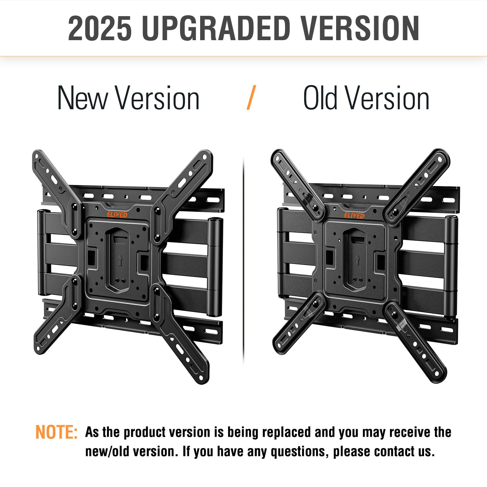 ELIVED Ultra Slim TV Wall Mount for Most 26-60 Inch tvs, Low Profile TV Mount, Full Moiton Wall Mount Bracket Swivel and Tilt, Max VESA 400x400mm, Holds up to 88 lbs. Fits 16