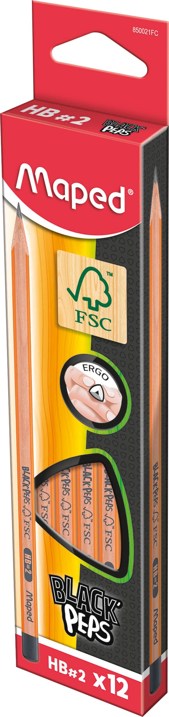 Maped Black'Peps HB Graphite Pencils (Pack of 12)