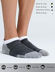CelerSport 6 Pack Men's Running Ankle Socks with