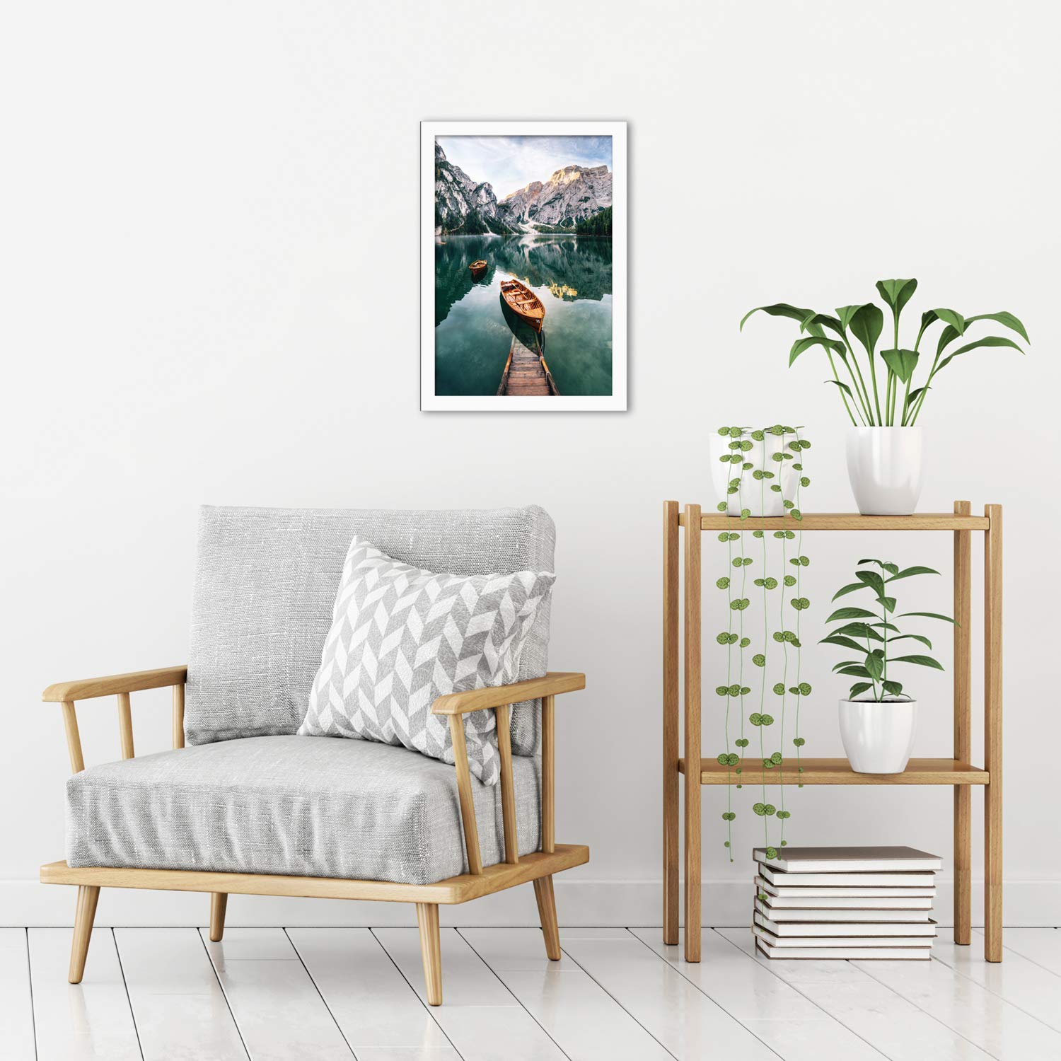 Americanflat 12x 20 Poster Frame in White - Composite Wood with Shatter Resistant Glass - Wall Mounted Horizontal and Vertical Formats