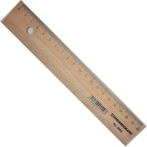 Règle en bois de cèdre naturel vintage 20 cm avec profil intérieur en ...