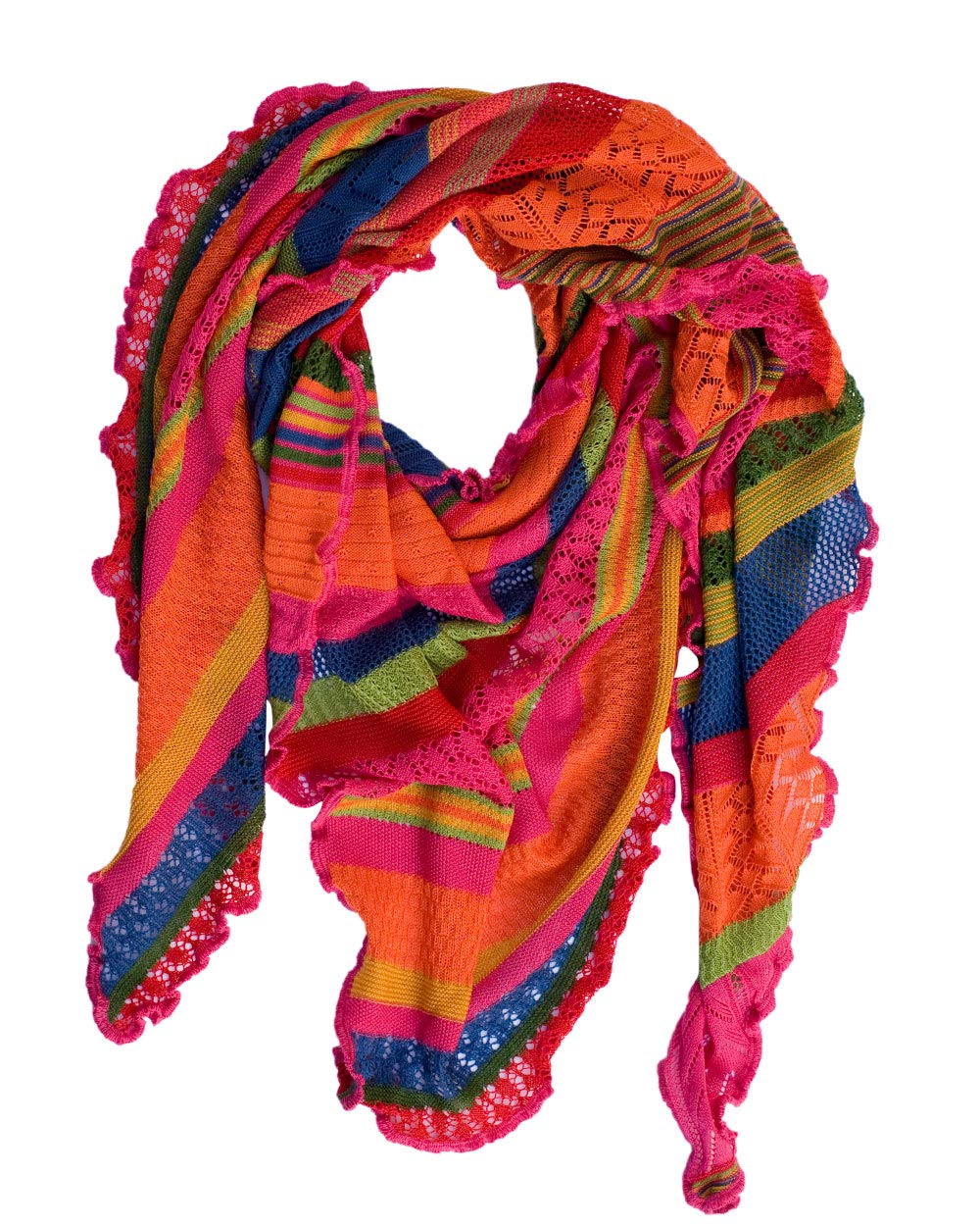 Invero, Kyra Merino Triangular Scarf 100% Wool, Carnival, One size