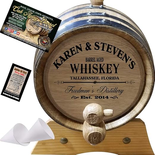 Personalized American Oak Whiskey Aging Barrel 063 Custom Engraved Barrel From Skeeters Reserve Outlaw Gear Made By American Oak Barrel