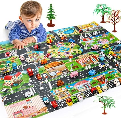 Amazon Co Jp Doolland プレイマット 交通道路地図 赤ちゃん 遊びマット クロールマット 防水 折りたたみ クライミングマット 滑り止め 子供 知育玩具 ロードマップ おもちゃマット 130 100cm パソコン 周辺機器