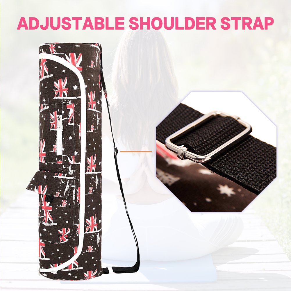 TUONROAD Yoga Mat with Bag British Flag Printing for Womens Sling Bag Thick Yoga Mat Tote Bag with Full Zipper and Pocket