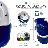TDBS Colour Coded Mop Bucket 12L with Wringer and Handle Blue view 3