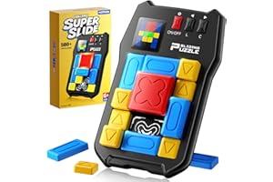 NOLTOLA Super Slide Puzzle Games, 500+ Challenges Fun Unblocking Logic Brain Teaser Puzzles Toy, Stocking Stuffers for Ages 6+ Kids Teens,Portable Travel Games Birthday Gifts Ideas for Girls Boys