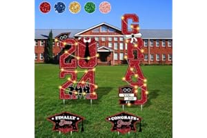 WIRONLST Graduation Yard Sign 2024 graduation decorations,6 Pieces Large Size Glittering Congrats Graduation Yard Signs Class of 2024,Waterproof Lawn Decor,Graduation Party Supplies