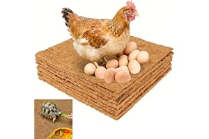 QIAOXUFE 10Pcs Chicken Nesting Pads 15.7in*11.8in, Natural Coconut Palm Hens Nest Bedding Mats,Multifunctional Chicken Nestin
