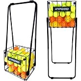 HYPGARD Tennis Ball Hopper, Foldable Pickleball Sports Balls Teaching Cart | Portable Lightweight Softball Caddy, Large Capacity Baseball Basket Carrier for Training