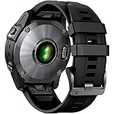 NotoCity Compatible with Fenix 7/Fenix 6/Fenix 5 Band,QuickFit 22mm Silicone Watch Band for Fenix 8 47mm/Fenix 7 Pro/Fenix 6 Pro/Fenix 5 Plus/Approach S70/S62/S60/Epix 2 Pro 47mm(Black)