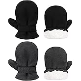 Toddler Mittens Baby Winter Mittens Sherpa Baby Boys Warm Fleece Gloves Kids Mitten for Baby Girls 2 Pairs