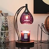 Candle Warmer Lamp with Timer Dimmer - Candle Light Warmer for Jar Candles with 2 Bulbs - Electric Candle Lamp Wax Warmer for Scented Wax Housewarming Gifts New Home Decor for Women Purple Black