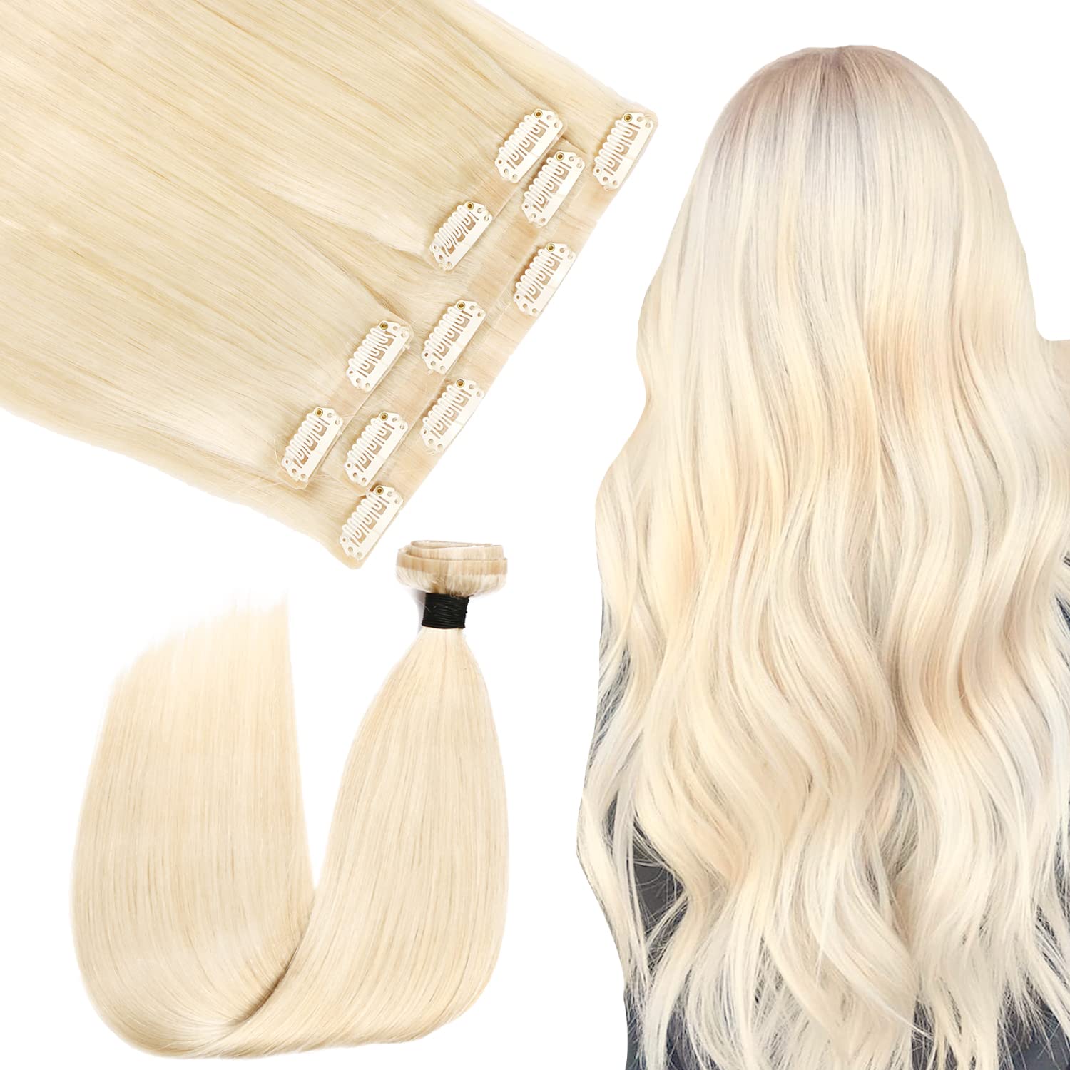 SURNEL Seamless Clip-in Human Hair Extensions - 18