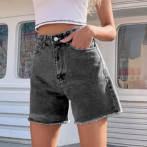 Womens High Waisted Denim Shorts Girls Trendy Ripped Stretchy