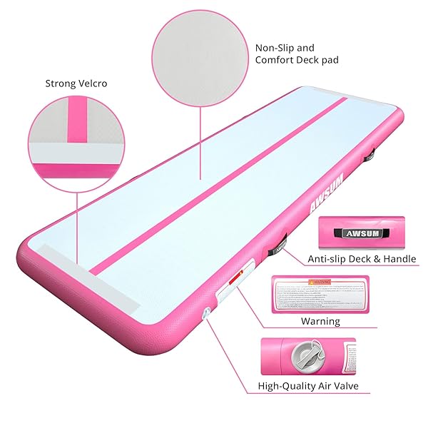 AWSUM AIR GYMNASTICS MAT 10FT/13FT/16FT/20FT/23FT INFLATABLE TUMBLE TRACK MATS 4/8 INCHES THICK TUMBLING MAT WITH ELECTRIC PUMP FOR HOME/GYM