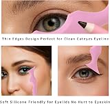 qerich Silicone Eyeliner Stencil 5-in-1 Reusable Makeup Guide Tool Pink view 4