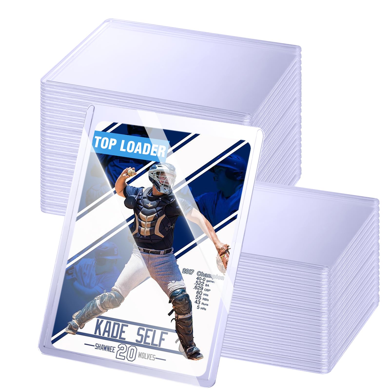 Photo 1 of 32ct Topload for Cards, JIQEZNL 35pt Hard Card Sleeves, 3" x 4" Card Sleeves Hard Plastic, Card Sleeve for Trading Cards, Rigid Pokemon Card Protectors Hard Plastic for MTG, Yugioh, Baseball, Sports