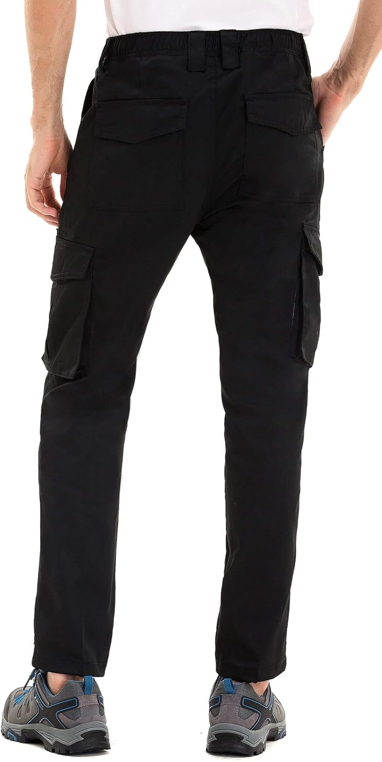 mens elastic waist cargo pants with drawstring