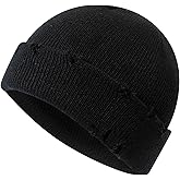 Gvatasz Frayed Knit Hat Winter Beanie for Men Women Hip-hop Slouchy Ripped Knitted Hat Unisex Skull Caps Ski Hat Watch Caps