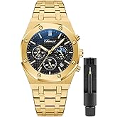 Gosasa Luxury Men's Watch Chronography Business Quartz Watch for Men Calendar Luminous Fashion Male Wristwatch Waterproof Stainless Steel Strap