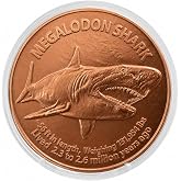 Megalodon Shark 1 oz Pure .999 Copper Round Collecticble 39mm Challenge Coin in Capsule - COA by Heavenly Metals