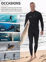 Owntop Mens Wetsuit 3mm Front Zip Full Suit Neoprene Stretch 2mm Necks XL view 6
