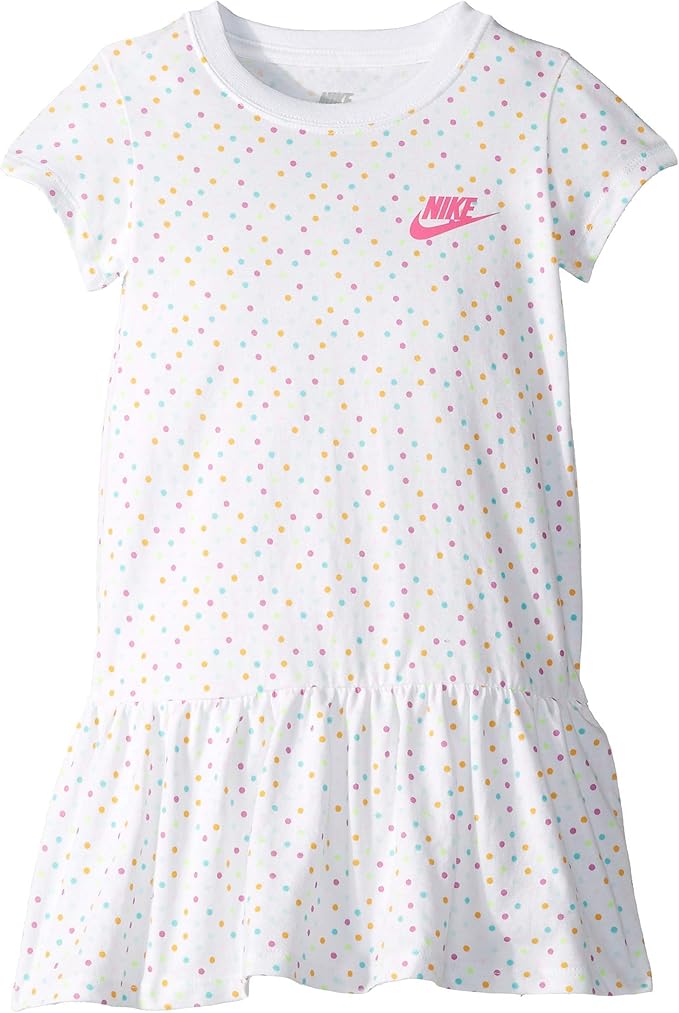 Amazon.com: Nike Kids Girl's Dot Print Dress (Little Kids) White 4 Little Kids: Clothing