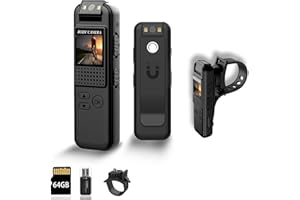 Eastfatkun Mini Body Camera with 1080P HD Video & Audio, 180° Rotatable Lens, Built-in 64GB Storage, Ideal for Law Enforcement, Security, Outdoor Activities, Travel & Cycling