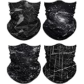 Lauzq 4Pack Neck Gaiter for Men Women Face Cover Mask Head Wrap Balaclava Headwear Bandana Headband Magic Scarf