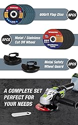 WORKPRO 20V Cordless Angle Grinder Kit, 4-1/2